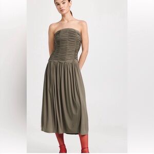 NWT Tibi Drapey Jersey Ruched Strapless Dress - Size 4